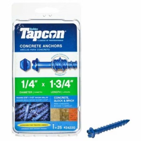 Tapcon Concrete Screw, Hex, Itw, Mfr#: 24220